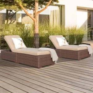Outdoor Chaise Lounge Chair Set of 2