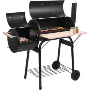 Portable Outdoor Barbecue Grill with Offset Smoker,